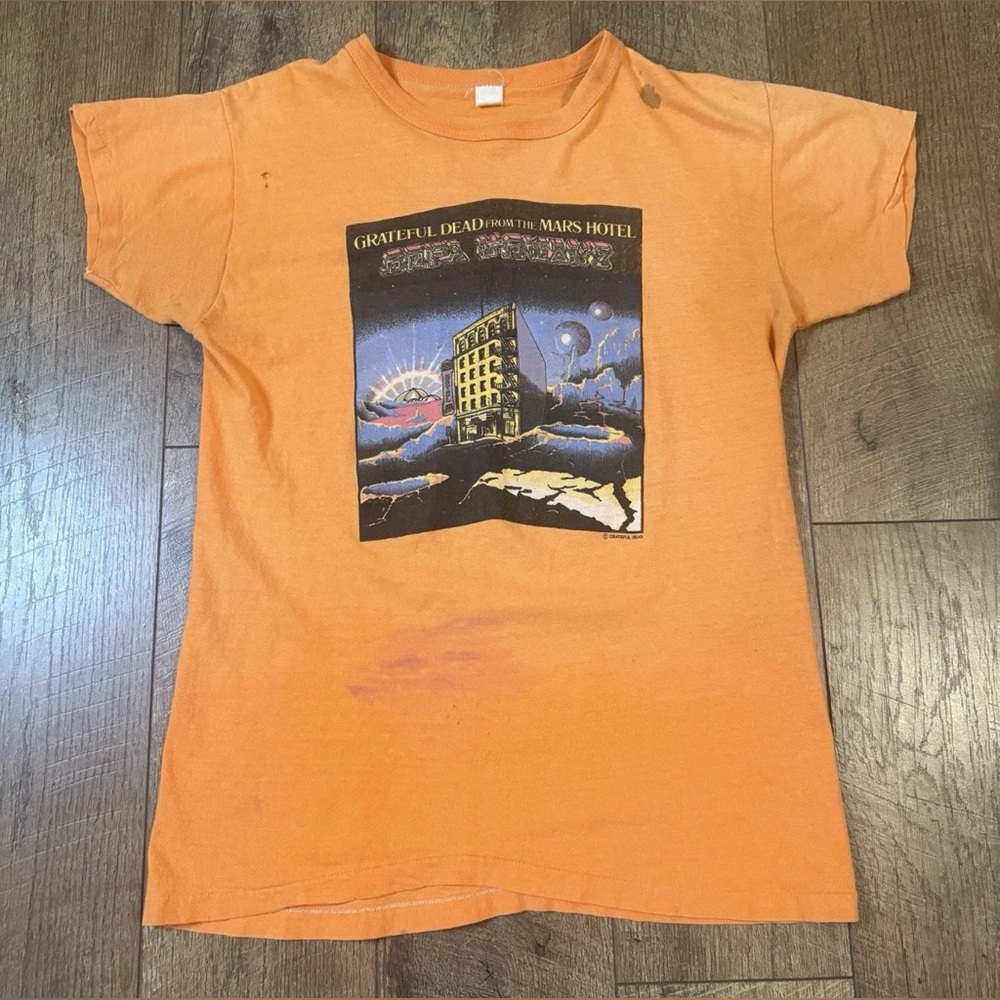 Vintage RARE 70’s Grateful Dead “From the Mars Hotel” Orange Graphic T-shirt
